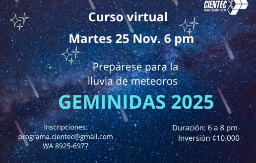 anuncio curso Geminidas 2025
