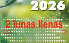 Calendario indicando 2 lunas llenas en mayo