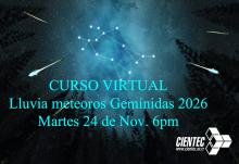 anuncio  curso lluvia meteoros Geminidas 2026