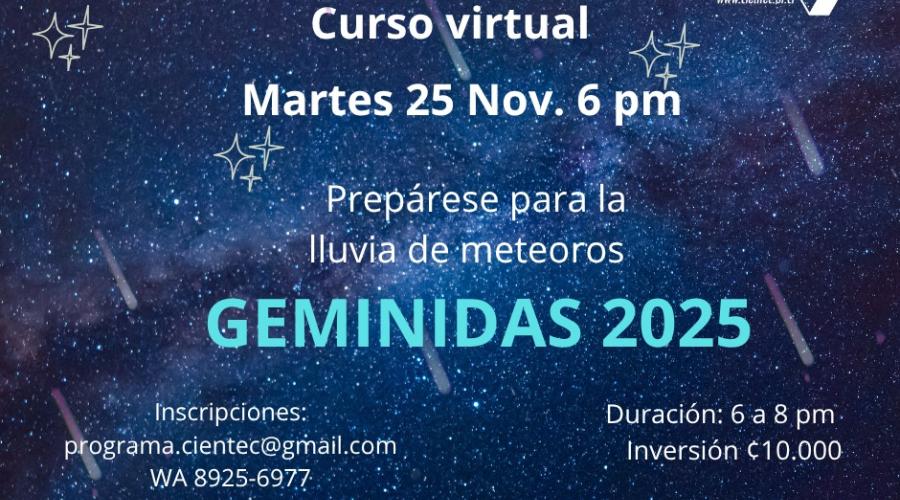 anuncio curso Geminidas 2025